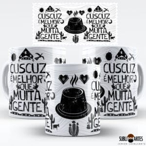 Arte para Sublimação em Caneca Eu Amo Meu Nordeste 009 Cuscuz