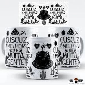 Arte para Sublimação em Caneca Eu Amo Meu Nordeste 009 Cuscuz