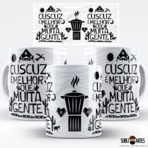 Arte para Sublimação em Caneca Eu Amo Meu Nordeste 010 Cuscuz