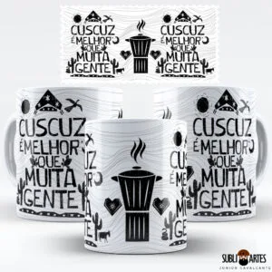 Arte para Sublimação em Caneca Eu Amo Meu Nordeste 010 Cuscuz