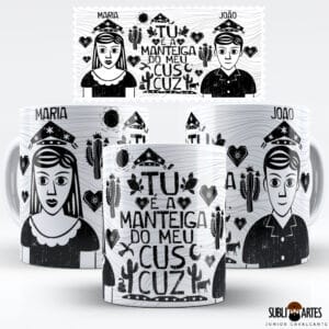 Arte para Sublimação em Caneca Eu Amo Meu Nordeste 014 Namorados