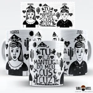 Arte para Sublimação em Caneca Eu Amo Meu Nordeste 014 Namorados