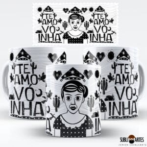 Arte para Sublimação em Caneca Eu Amo Meu Nordeste 015 Vóinha
