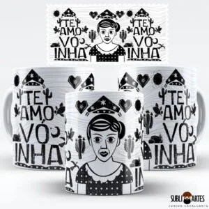 Arte para Sublimação em Caneca Eu Amo Meu Nordeste 015 Vóinha