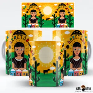 Arte para Sublimação em Caneca Tema Nordeste 001 Mulher Nordestina