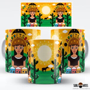 Arte para Sublimação em Caneca Tema Nordeste 002 Mulher Nordestina