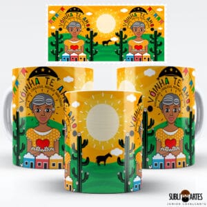 Arte para Sublimação em Caneca Tema Nordeste 012 Vóinha