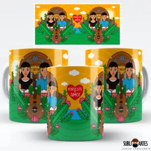 Arte para Sublimação em Caneca Tema Nordeste 050 Casal Nordestino