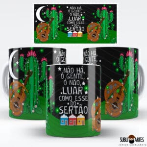 Arte para Sublimação em Caneca Tema Nordeste 055 Luar do Sertão