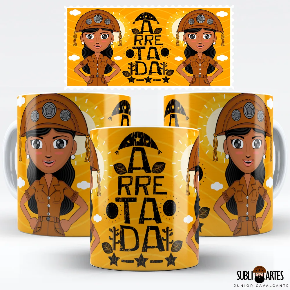 Arte para Sublimação em Caneca Tema Nordeste 058 Mulher Arretada