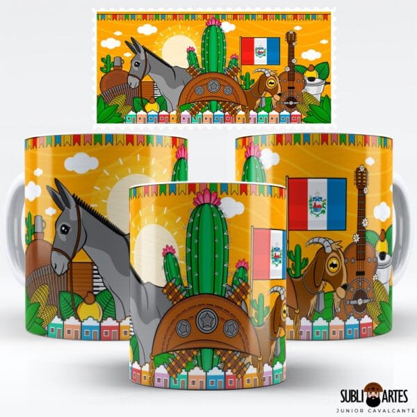 Arte para Sublimação em Caneca Tema Nordeste 071 Alagoas