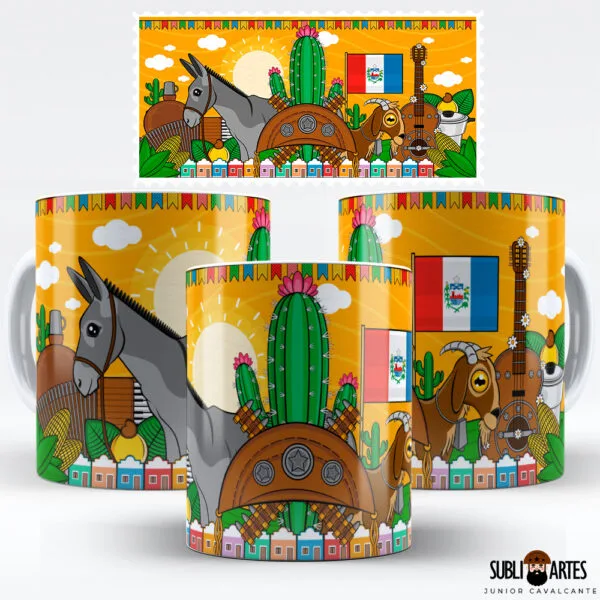 Arte para Sublimação em Caneca Tema Nordeste 071 Alagoas