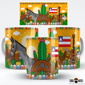 Arte para Sublimação em Caneca Tema Nordeste 072 Bahia