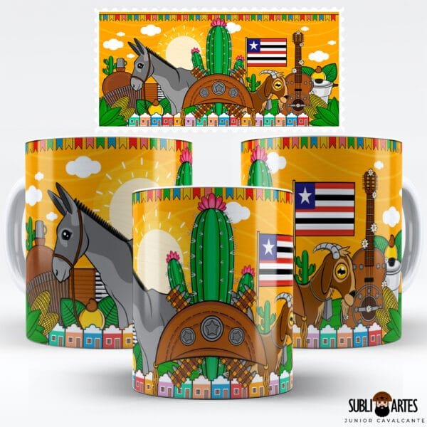 Arte para Sublimação em Caneca Tema Nordeste 074 Maranhão