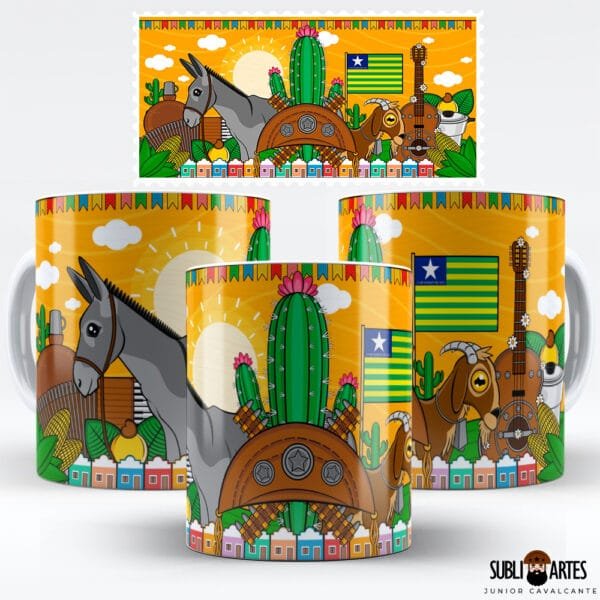 Arte para Sublimação em Caneca Tema Nordeste 077 Piauí