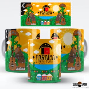 Arte para Sublimação em Caneca Tema Nordest 040 Paraíba