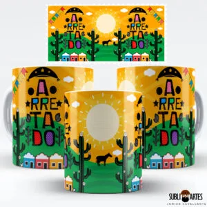 Arte para Sublimação em Caneca Tema Nordeste 018 Arretado