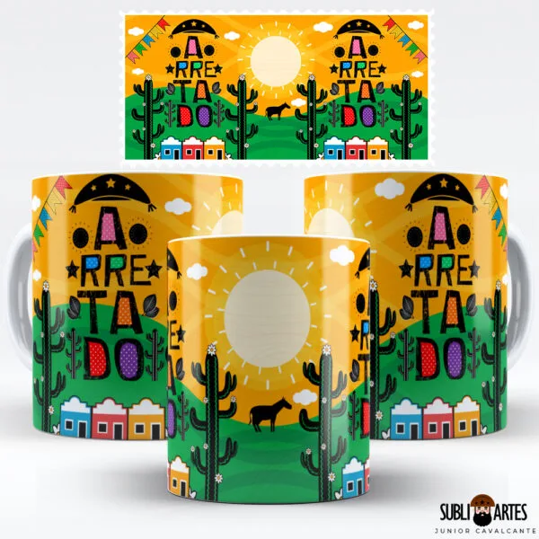 Arte para Sublimação em Caneca Tema Nordeste 018 Arretado