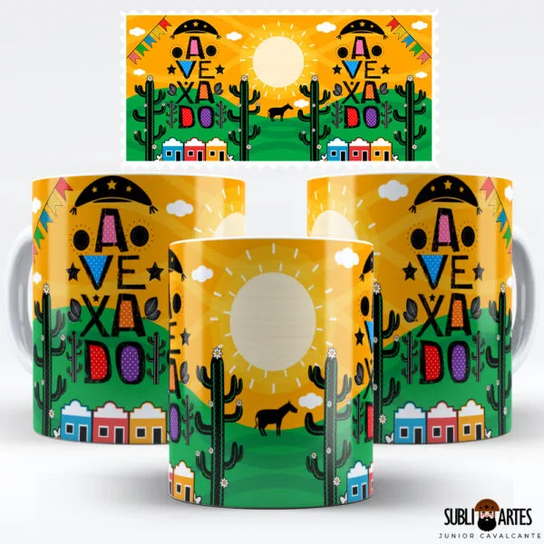 Arte para Sublimação em Caneca Tema Nordeste 020 Avexado