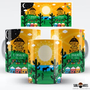 Arte para Sublimação em Caneca Tema Nordeste 025 Oxe Eita Vixe