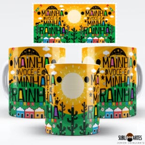 Arte para Sublimação em Caneca Tema Nordeste 026 Mainha Rainha
