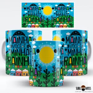 Arte para Sublimação em Caneca Tema Nordeste 027 Mainha Rainha