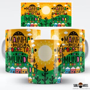 Arte para Sublimação em Caneca Tema Nordeste 028 Mainha Porreta