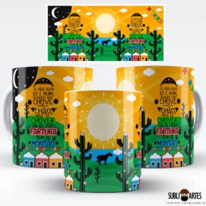 Arte para Sublimação em Caneca Tema Nordeste 030 A Vida Aqui Só é Ruim