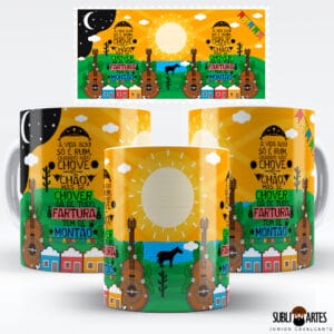 Arte para Sublimação em Caneca Tema Nordeste 031 A Vida Aqui Só é Ruim