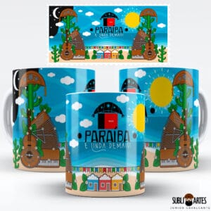 Arte para Sublimação em Caneca Tema Nordeste 041 Paraíba