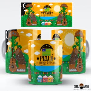 Arte para Sublimação em Caneca Tema Nordeste 044 Piauí
