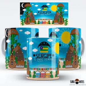 Arte para Sublimação em Caneca Tema Nordeste 047 Sergipe