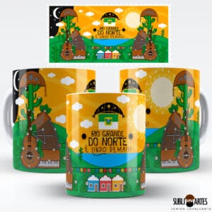 Arte para Sublimação em Caneca Tema Nordeste 048 Rio Grande do Norte