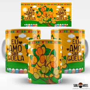 Arte para Sublimação em Caneca Tema Nordeste 091 Amo Siriguela