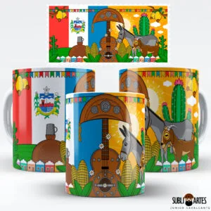 Arte para Sublimação em Caneca Tema Nordeste 082 Bandeira Alagoas