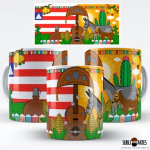 Arte para Sublimação em Caneca Tema Nordeste 083 Bandeira Bahia