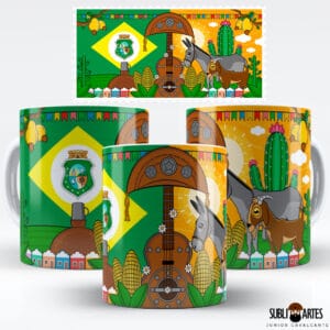 Arte para Sublimação em Caneca Tema Nordeste 084 Bandeira Ceará