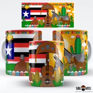Arte para Sublimação em Caneca Tema Nordeste 085 Bandeira Maranhão