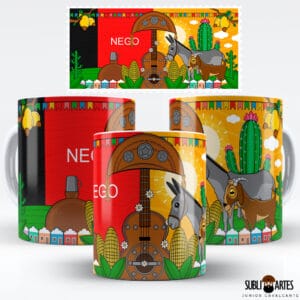 Arte para Sublimação em Caneca Tema Nordeste 086 Bandeira Paraíba