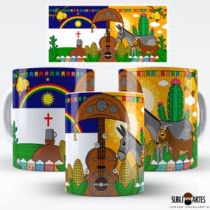 Arte para Sublimação em Caneca Tema Nordeste 087 Bandeira Pernambuco