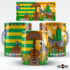 Arte para Sublimação em Caneca Tema Nordeste 090 Bandeira Sergipe