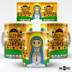 Arte para Sublimação em Caneca Tema Nordeste 094 Valei-me Nossa Senhora