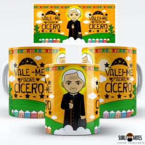 Arte para Sublimação em Caneca Tema Nordeste 095 Valei-me Padre Cícero