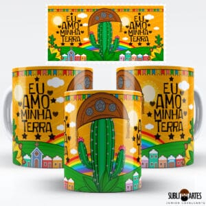 Arte para Sublimação em Caneca Tema Nordeste