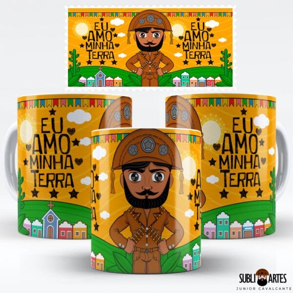 Arte para Sublimação em Caneca Tema Nordeste 107 Eu Amo Minha Terra 3