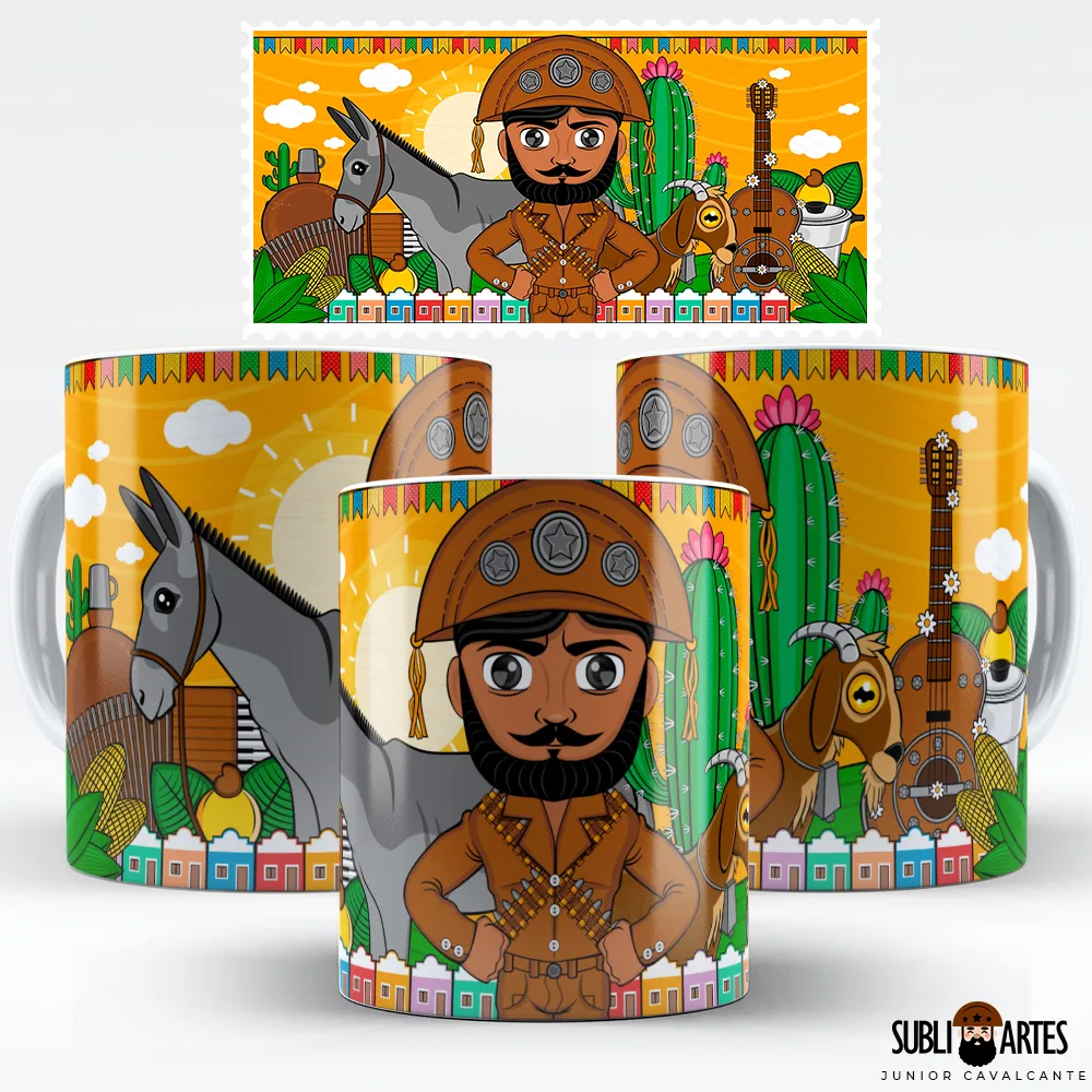 Arte para Sublimação em Caneca Tema Nordeste