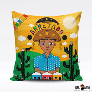 Arte para Almofada colorida com tema nordestino.
