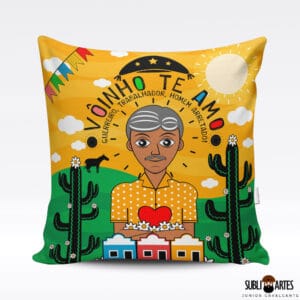 Arte para Sublimação em Almofada Tema Nordeste 016 Vôinho Te Amo