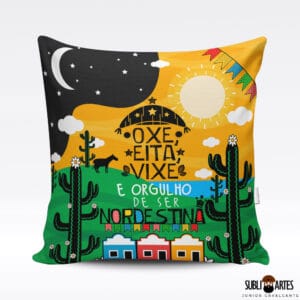 Arte para Sublimação em Almofada Tema Nordeste 025 Oxe Eita Vixe