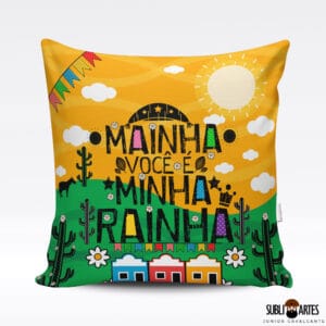 Arte para Sublimação em Almofada Tema Nordeste 026 Mainha Rainha